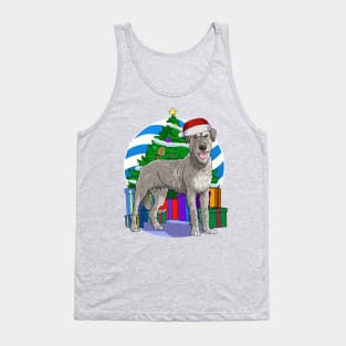 Irish Wolfhound Dog Cute Santa Christmas Gift Tank Top